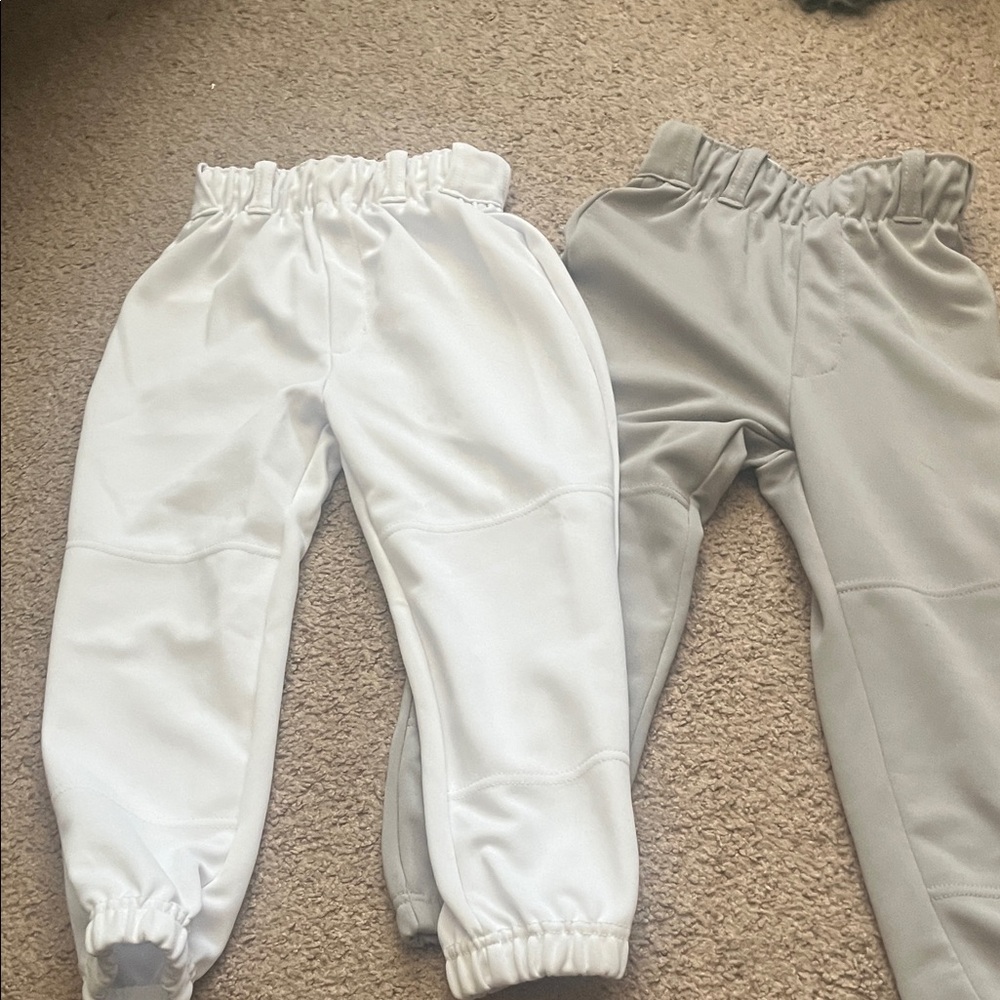 Baseball pants for Kids Elastic Waist White and Gray